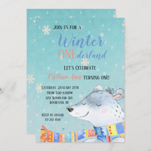 Invitation Anniversaire des Onederland (Devant / Derrière)