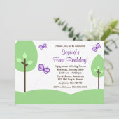 Invitation Anniversaire des papillons pourpres (Debout devant)