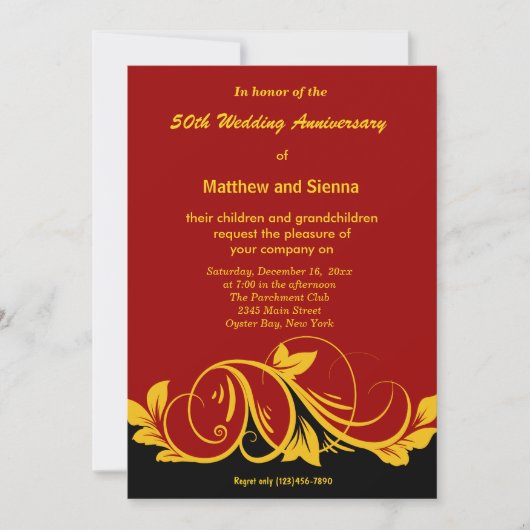 Invitation Anniversaire des perles d'or (Devant)