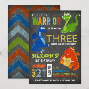Invitation Anniversaire des petits dragons effrayants