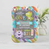 Invitation Anniversaire des petits monstres effrayants (Debout devant)