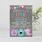 Invitation Anniversaire des petits monstres effrayants (Debout devant)