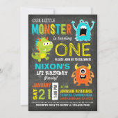 Invitation Anniversaire des petits monstres effrayants (Devant)