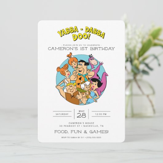 Invitation Anniversaire des Pierrafeu (Debout devant)