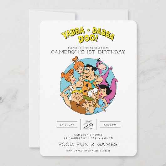 Invitation Anniversaire des Pierrafeu (Devant)