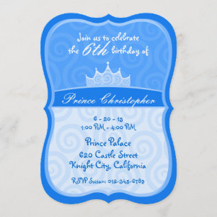 Invitation Anniversaire des princes de la Couronne bleue