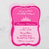 Invitation Anniversaire des princes roses de couronne (Devant / Derrière)