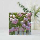 Invitation Anniversaire des roses roses roses (Debout devant)