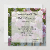 Invitation Anniversaire des roses roses roses (Dos)