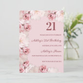 Invitation Anniversaire Des Roses Rouge Et Rose (Debout devant)