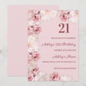 Invitation Anniversaire Des Roses Rouge Et Rose (Devant / Derrière)