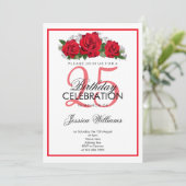 Invitation Anniversaire des Roses Rouges Romantiques (Debout devant)