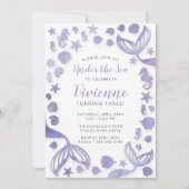 Invitation Anniversaire des sirènes marines (Devant)