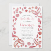 Invitation Anniversaire des sirènes marines (Devant)