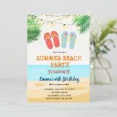 Invitation anniversaire des tongs de plage (Debout devant)