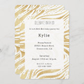 Invitation Anniversaire des tourbillons d'or chic (Devant / Derrière)