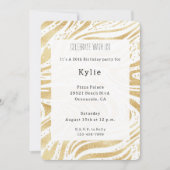 Invitation Anniversaire des tourbillons d'or chic (Devant)