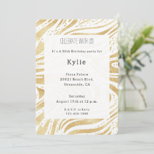 Invitation Anniversaire des tourbillons d'or chic
