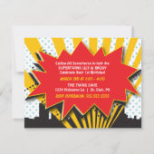 Invitation Anniversaire des Twins Superhero| Garçon et fille (Dos)