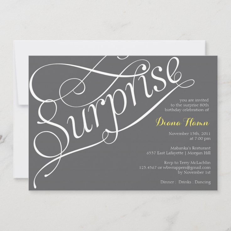 Invitation Anniversaire D Etape Importante De Surprise Ou Zazzle Be