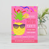 Invitation Anniversaire d'été Ananas (Debout devant)