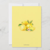 Invitation Anniversaire d'été, citron, anniversaire de fille (Dos)