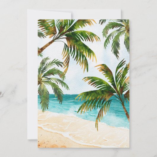 Invitation Anniversaire d'été de la plage tropicale (Dos)