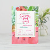 Invitation Anniversaire d'été de l'ananas, de la pastèque Pal (Debout devant)