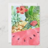 Invitation Anniversaire d'été de l'ananas, de la pastèque Pal (Dos)