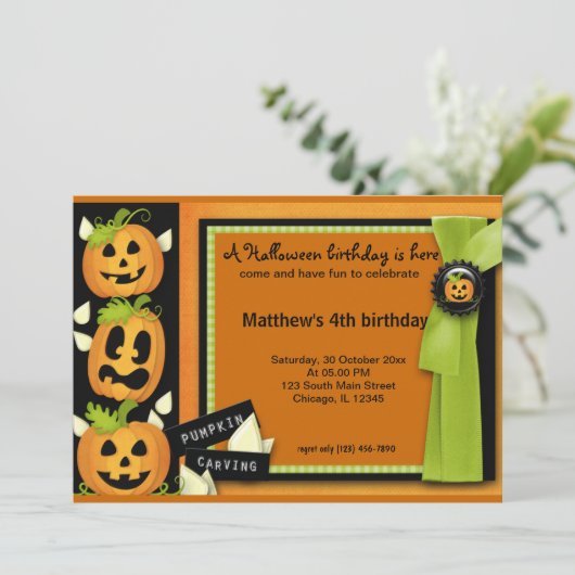 Invitation Anniversaire d'Halloween (Debout devant)