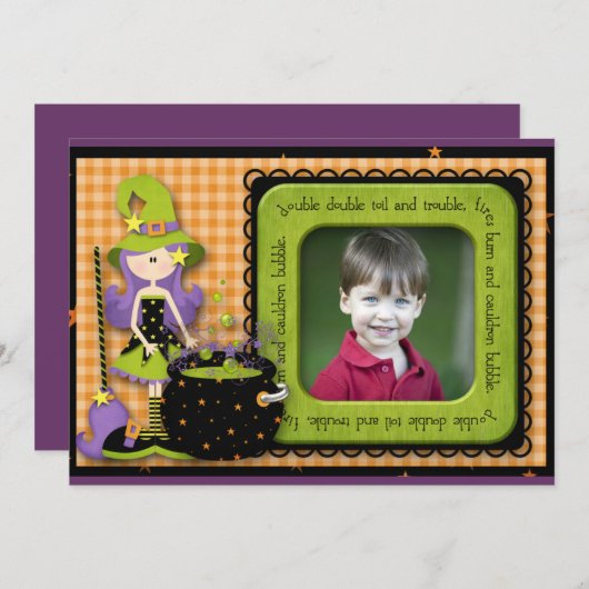 Invitation Anniversaire d'Halloween (Devant / Derrière)