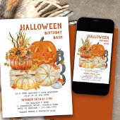 Invitation Anniversaire d'Halloween Bash Rustic Farmhouse Cit