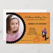 Invitation Anniversaire d'Halloween citrouille (Devant / Derrière)