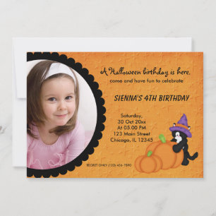 Invitation Anniversaire d'Halloween citrouille