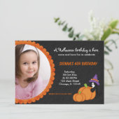 Invitation Anniversaire d'Halloween citrouille (Debout devant)