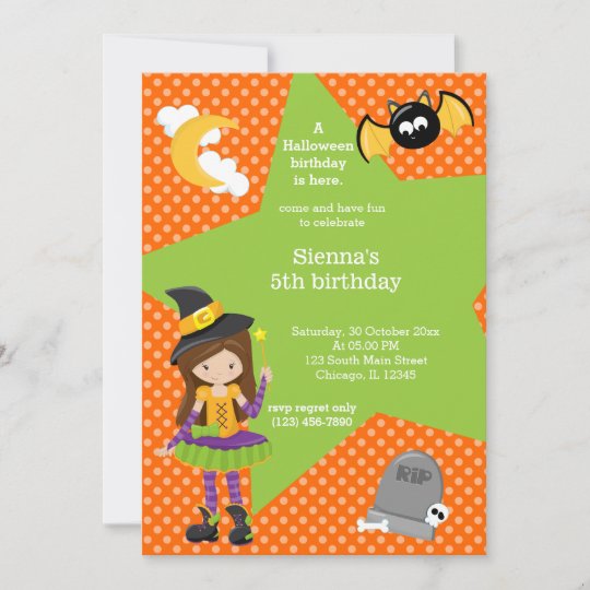 Invitation Anniversaire D Halloween De Sorciere Zazzle Be