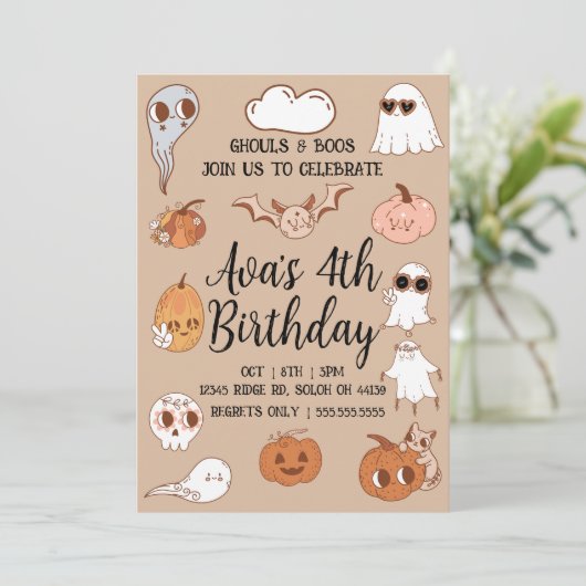 Invitation Anniversaire d'Halloween éffrayant (Debout devant)