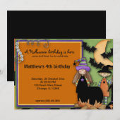 Invitation Anniversaire d'Halloween éffrayant (Devant / Derrière)