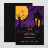 Invitation Anniversaire d'Halloween éffrayant (Devant / Derrière)
