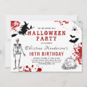Invitation Anniversaire d'Halloween effrayant (Devant)