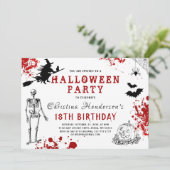 Invitation Anniversaire d'Halloween effrayant (Debout devant)