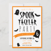 Invitation Anniversaire d'Halloween Fantastique avec Fantômes (Devant)