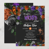 Invitation Anniversaire d'Halloween méchant ou fête du costum (Devant / Derrière)