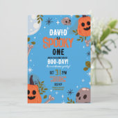 Invitation Anniversaire d'Halloween ONE Boys Blue Party Citro (Debout devant)