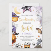 Invitation Anniversaire d'Halloween Violet Fantastique (Devant)