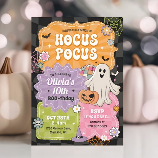 Invitation Anniversaire d'Hocus Pocus Retro