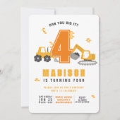 Invitation Anniversaire Diggin 'It | Anniversaire Thème Const (Devant)