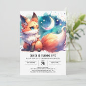Invitation Anniversaire Digital Pastel Fox (Debout devant)