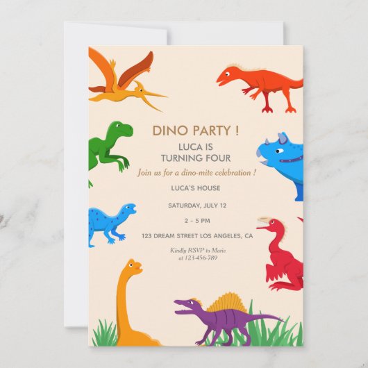 Invitation Anniversaire Dinosaur Invitation (Devant)