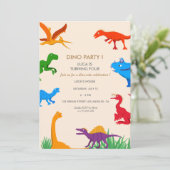 Invitation Anniversaire Dinosaur Invitation (Debout devant)